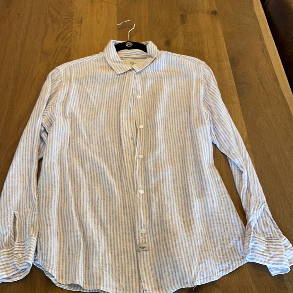 Rails Stripped Linen Button Down - image 1